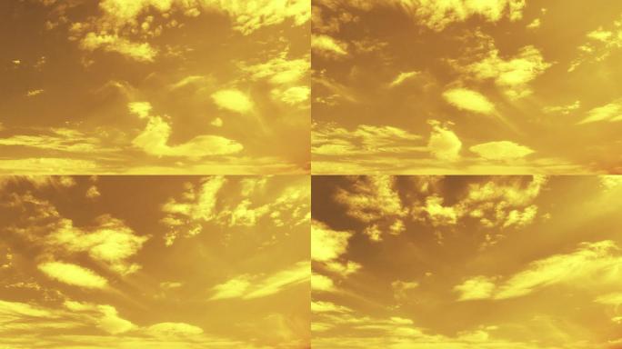 【HD天空】金色薄云飘散云絮温暖治愈氛围