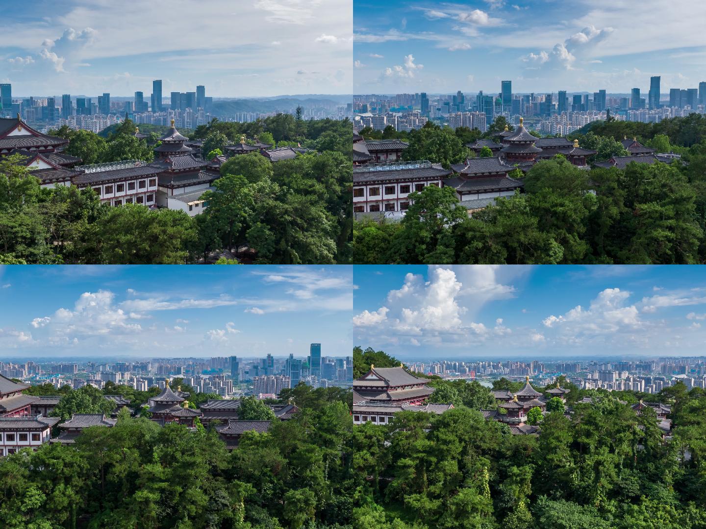 航拍延时南宁青秀山观音禅寺