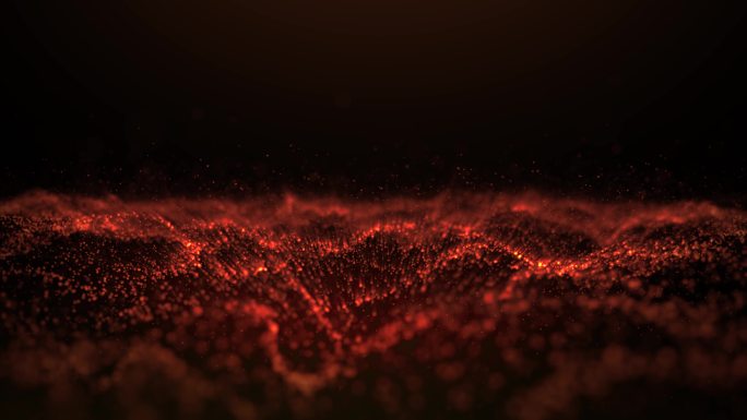 红色血液粒子海洋动画4K