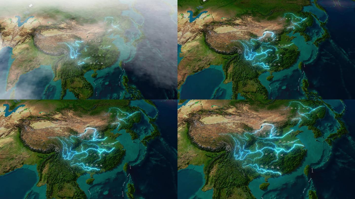 中国河流地图AE