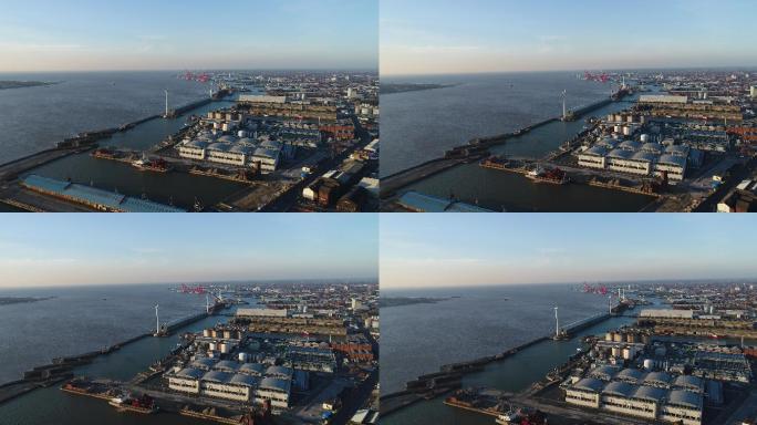 英国利物浦海边航拍日景 4K素材