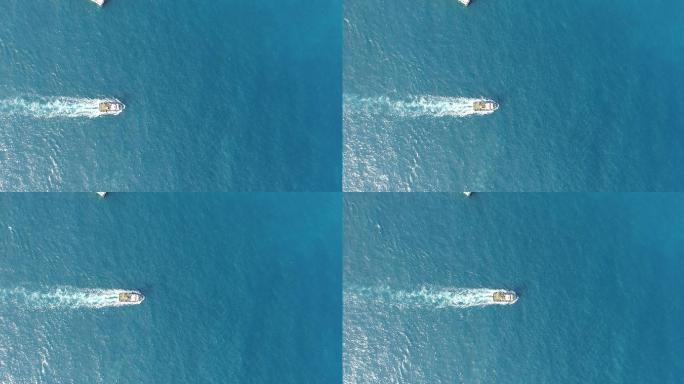 摩纳哥 地中海上的游艇 航拍 4k素材
