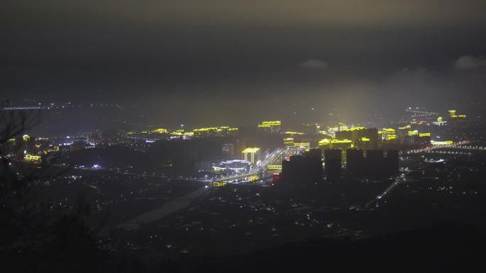 萍乡市芦溪县夜景鸟瞰