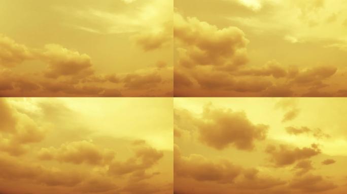 【HD天空】金色梦幻云雾温暖治愈金空云团