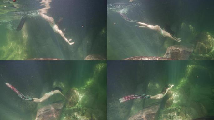 美女桂林潜水