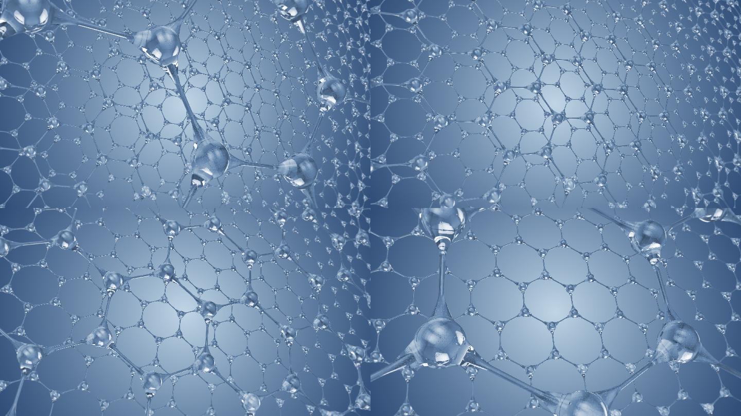 4K 蓝色分子结构矩阵动画 3