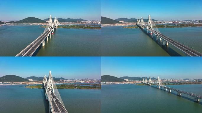 4K高清航拍珠海市洪鹤大桥