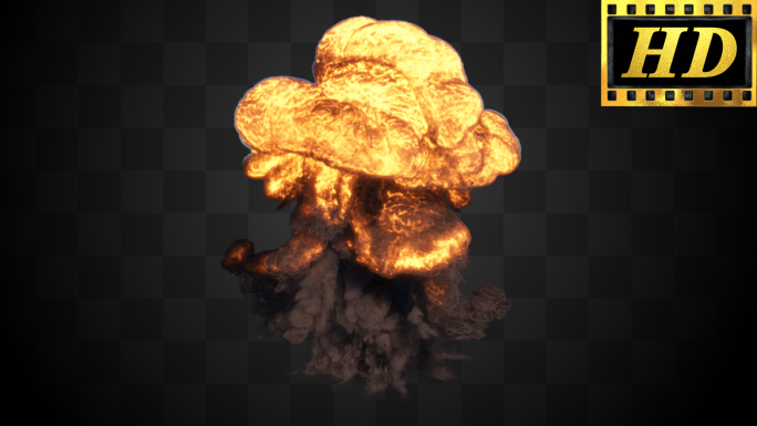 【通道】炸弹核弹爆炸蘑菇云烟雾特效素材