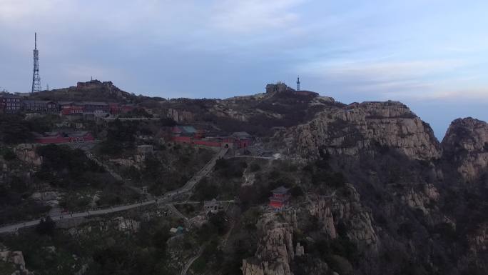 16泰山航拍山景实拍素材泰山景色