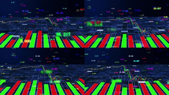 股票价格下跌K线走势图金融数据背景