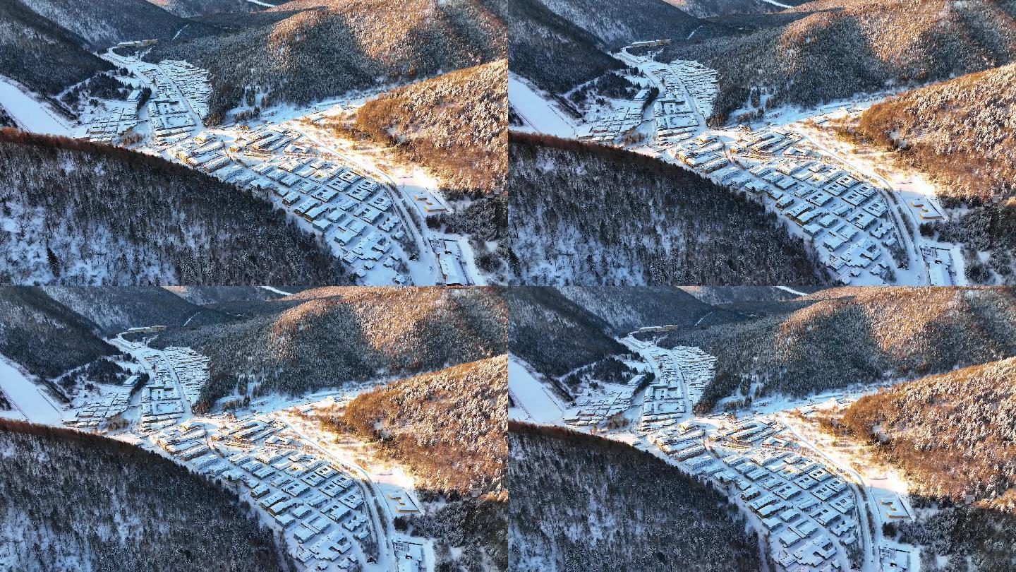 《高清4K60帧》牡丹江中国雪乡航拍雪景
