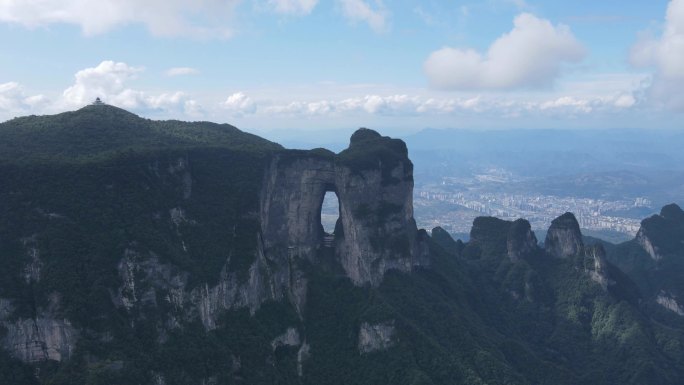 湖南张家界天门山5A景区航拍