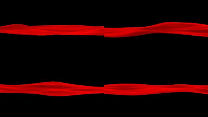 4K细红绸条大波浪起伏无缝循环