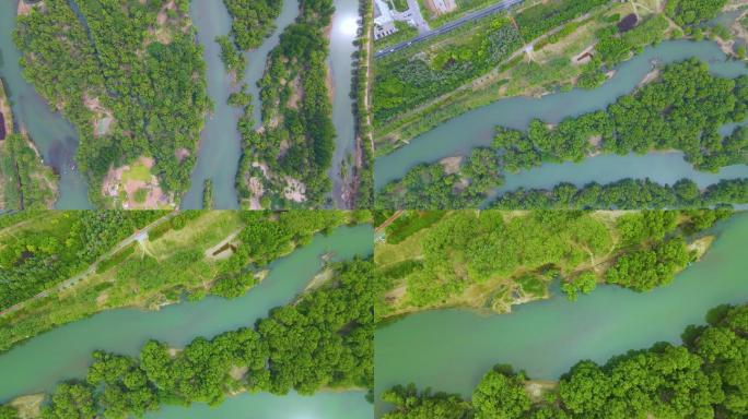 【4K】视频素材-航拍洛河湿地公园