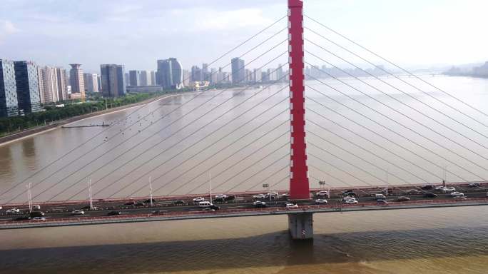 4k杭州城市风景超高清钱江三桥商业建筑