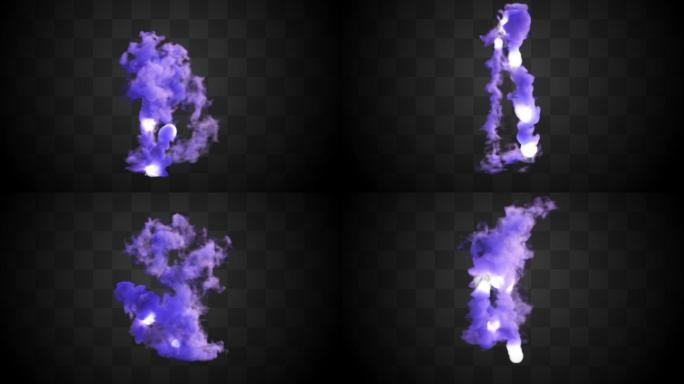 【通道】紫色魔术球动画烟雾流动特效