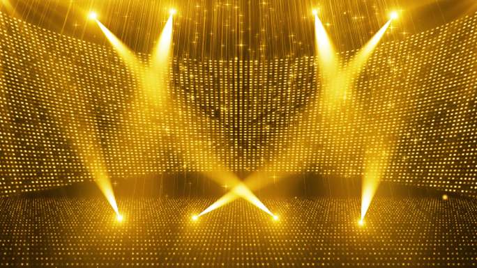 4K 金色粒子霓虹灯光显示屏展厅舞台背景