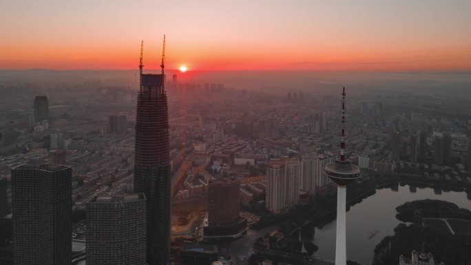 《4K高清》沈阳青年大街金廊城市日出