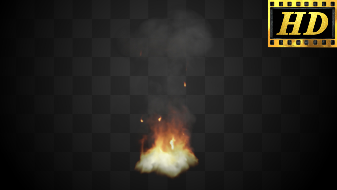 【通道】火堆篝火柴火堆火焰燃烧烟雾特效