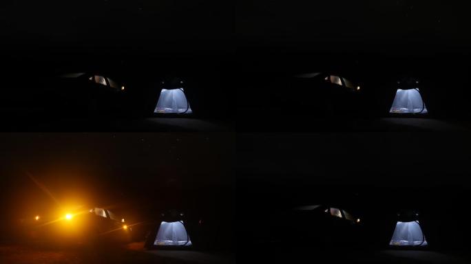 夜晚银河星空下的帐篷露营延时