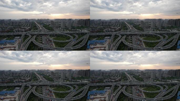 武汉光谷大道超清4k立交桥航拍
