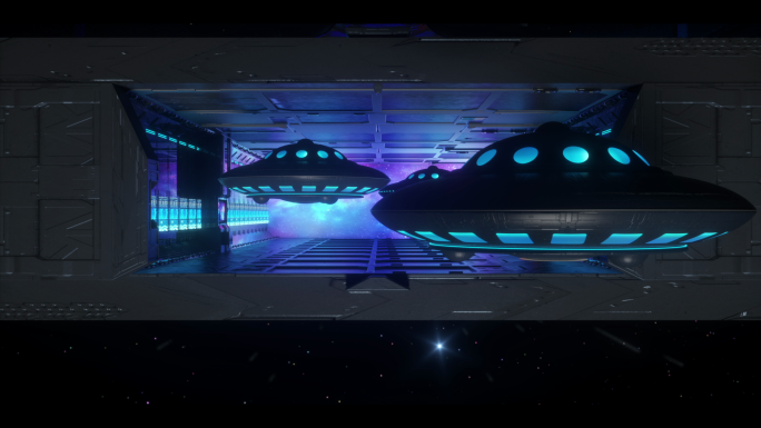 裸眼3d宇宙飞船01-视频素材