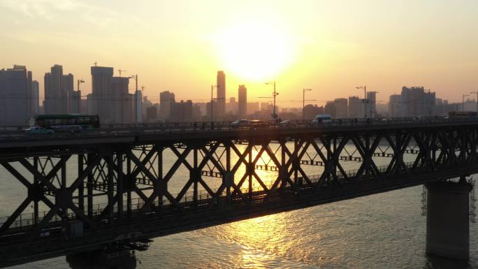 武汉长江大桥—日落
