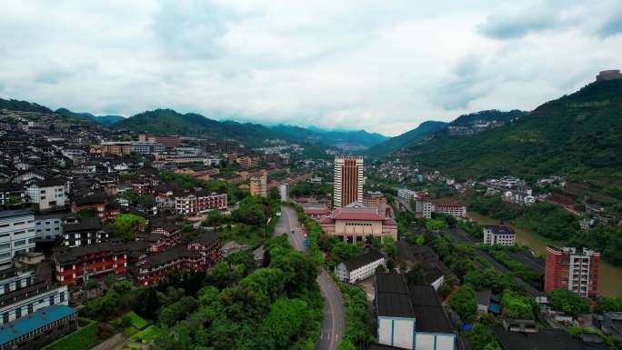 茅台镇，茅台镇航拍，茅台镇全景