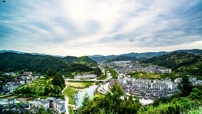 8k延时贵州黔东南雷山县全景