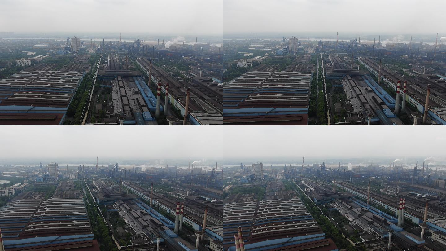 工业生产工厂烟冲炊烟湘潭钢厂