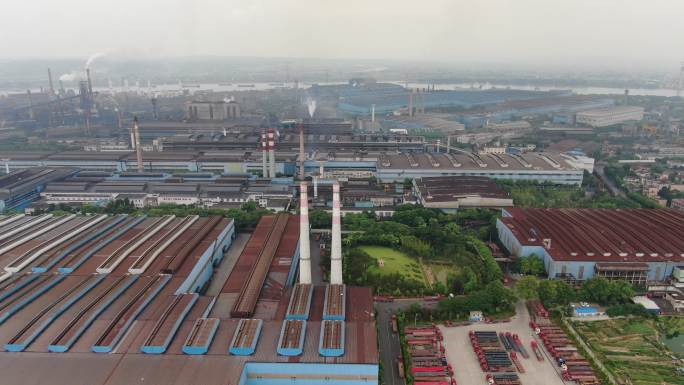 工业生产 工厂 烟冲 炊烟 湘潭钢厂