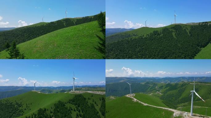 【4K】草原天路 茶山风力发电绿色能源