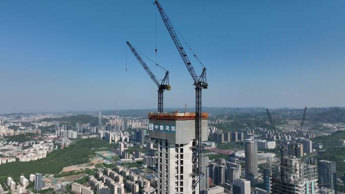 山东第一高国金中心超高层 建筑航拍4k