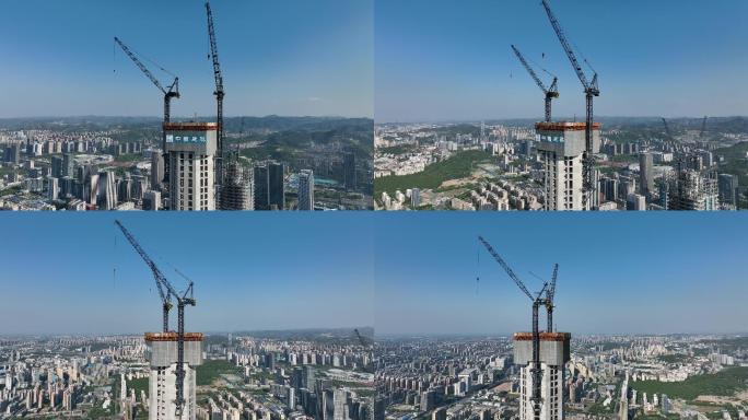 山东第一高国金中心超高层 建筑航拍4k