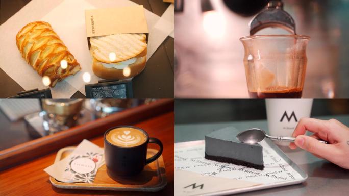 【原创4K】咖啡蛋糕星巴克甄选美式咖啡