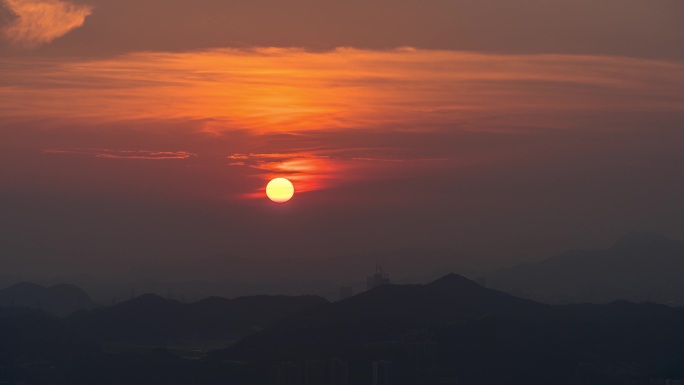 山顶日落夕阳延时素材