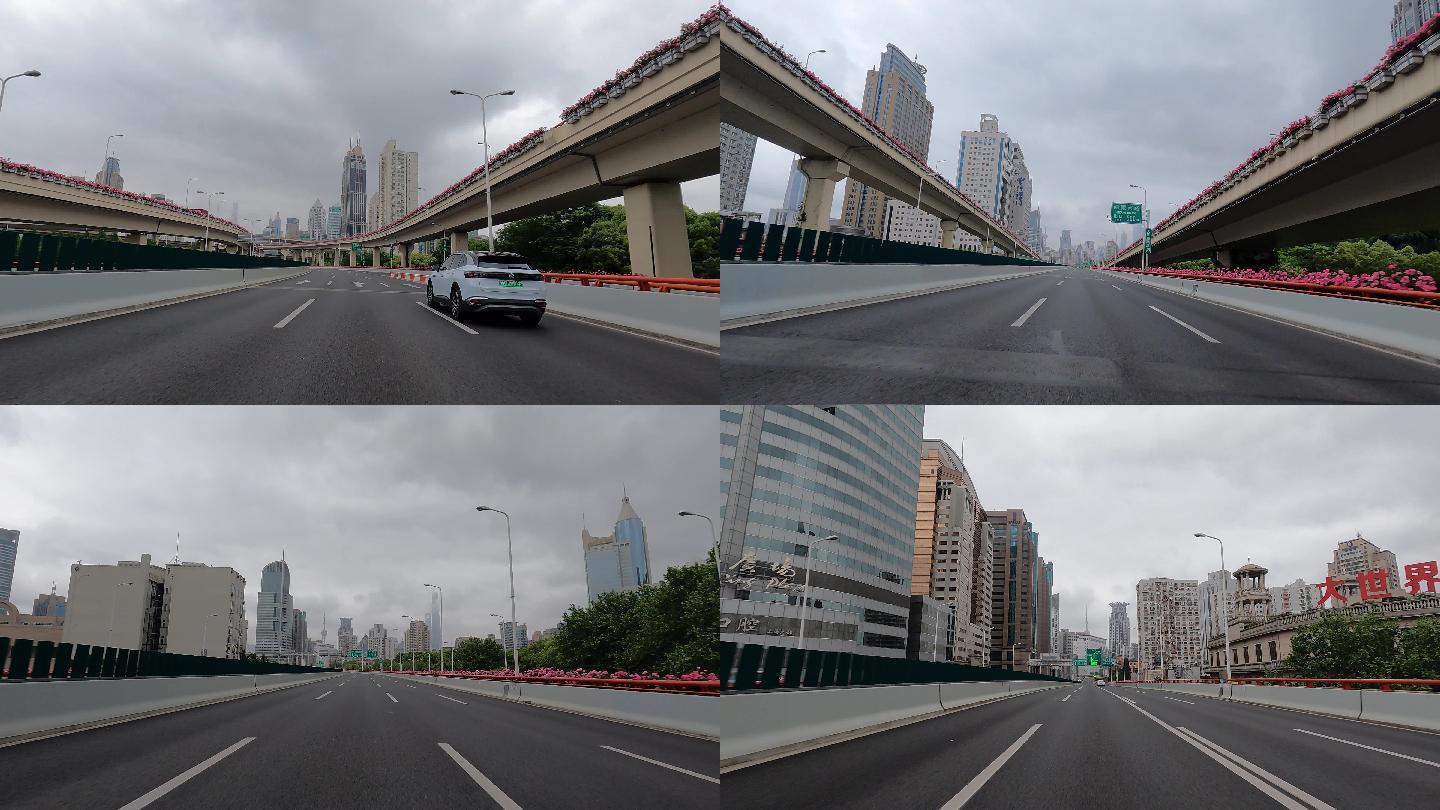 上海封城中的阴天高架天桥