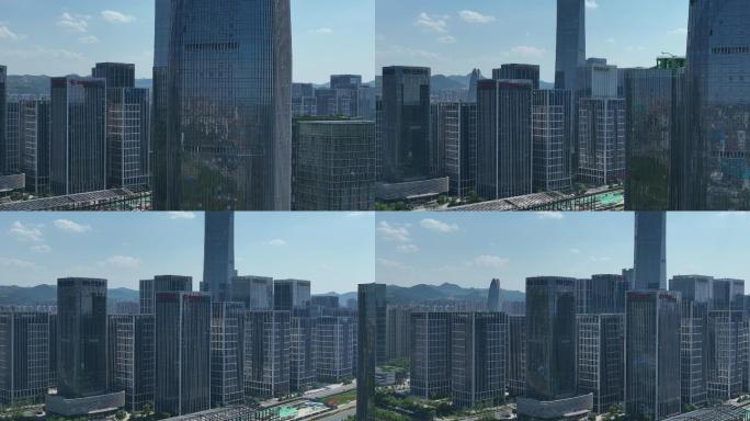 济南汉峪金谷超高层建筑航拍4k