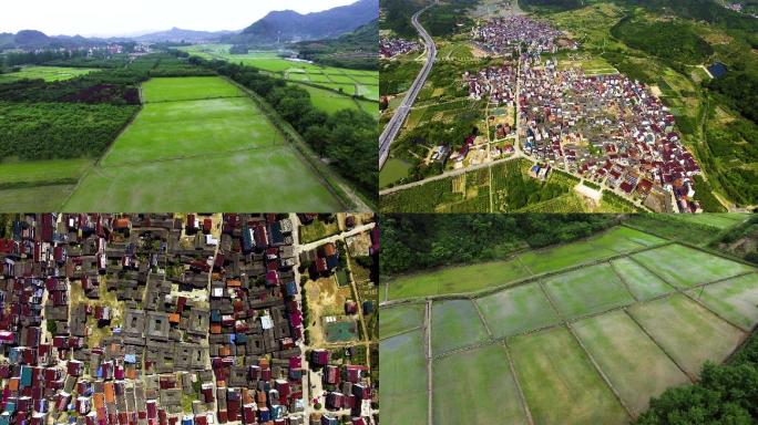 稻田城镇乡村住宅航拍