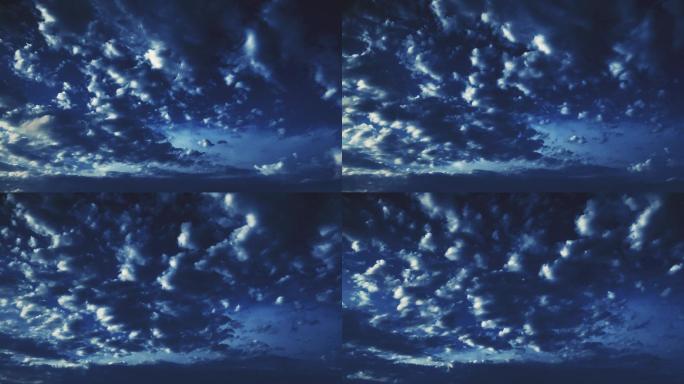 【HD天空】蓝色阴云碎云汇聚厚云阴郁阴霾