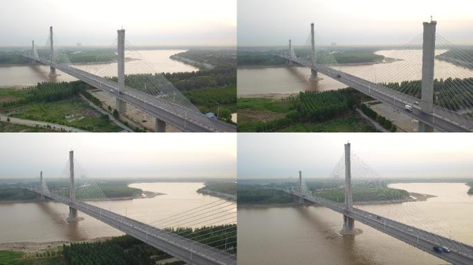 山东济南黄河大桥航拍