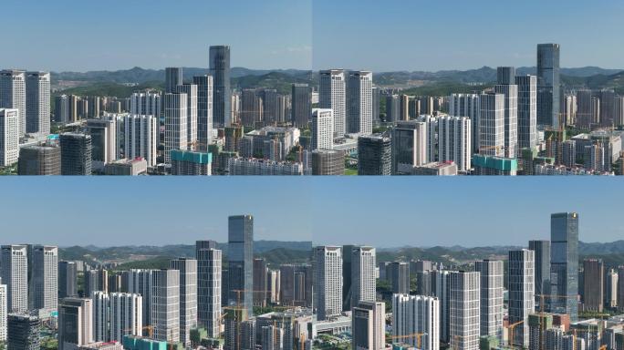 济南城市高楼建筑航拍4k