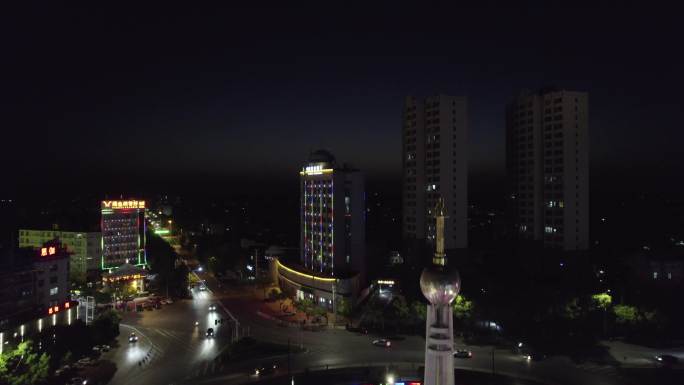 湖北孝感安陆地标夜景