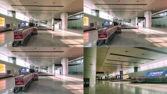 广州机场t1航站楼冷清的到达区