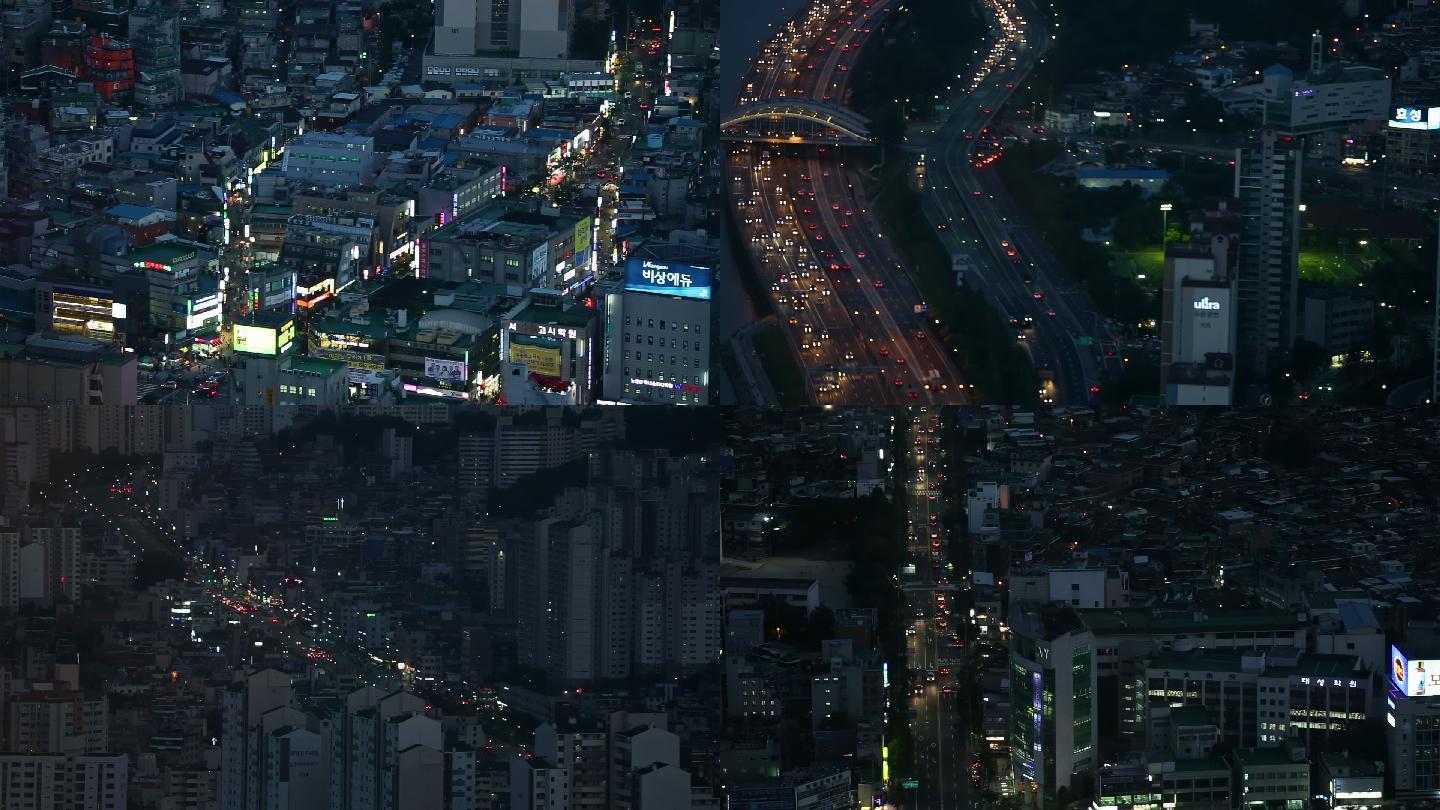 城市夜景 车流 道路