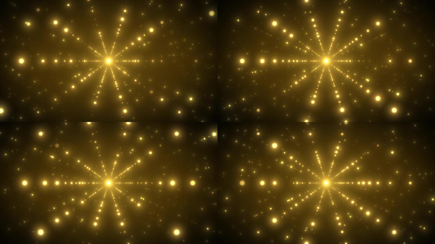 4K金色粒子隧道粒子冲屏背景无缝循环