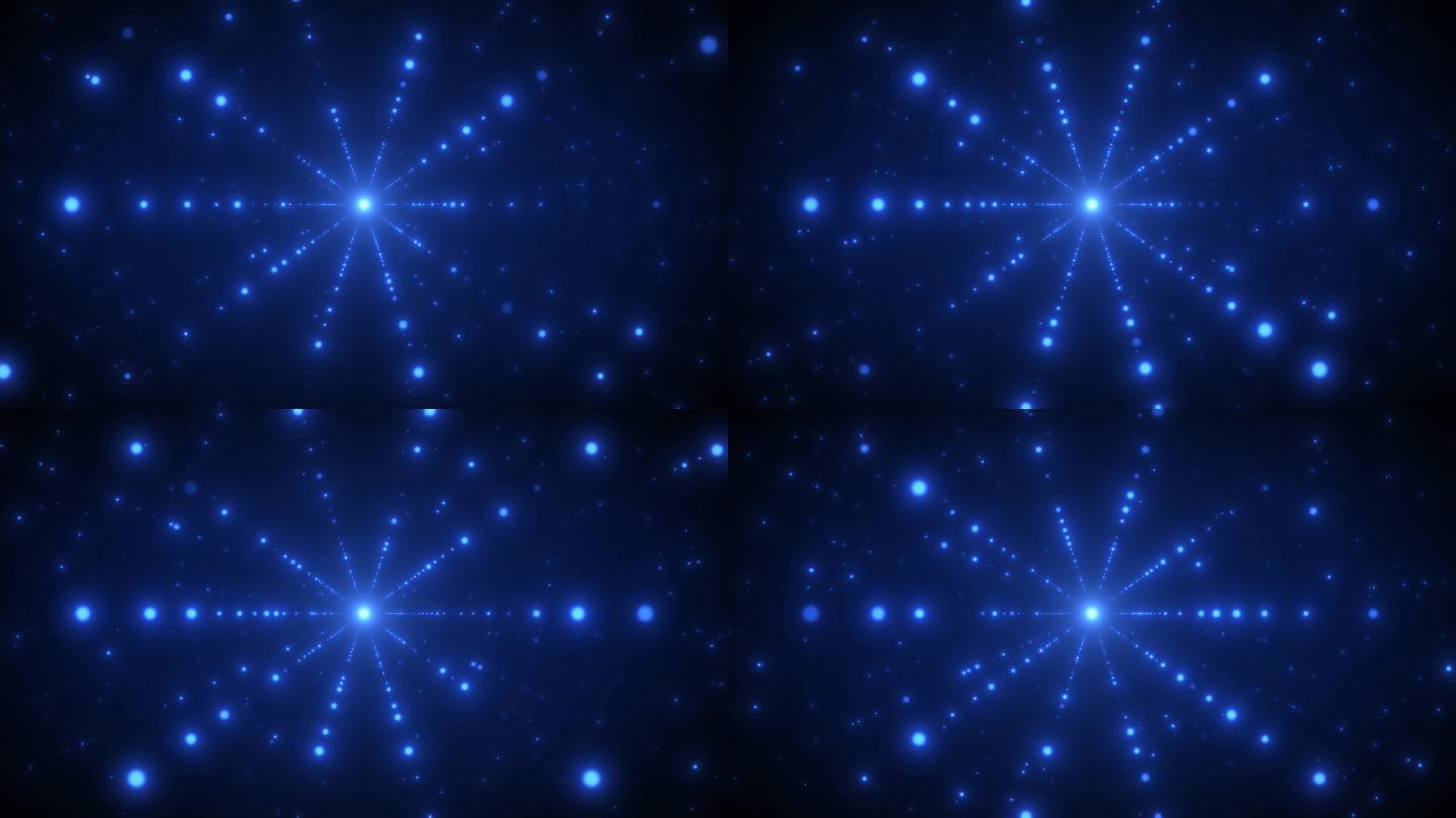 4K蓝色粒子隧道粒子冲屏背景无缝循环