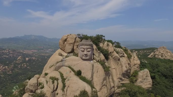 航拍日照五莲山九仙山