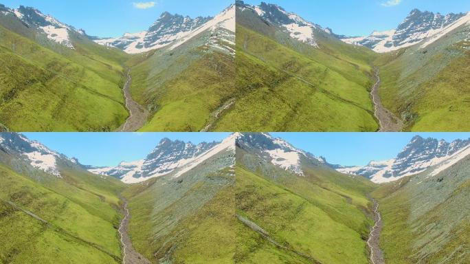 三江源雪山草地航拍