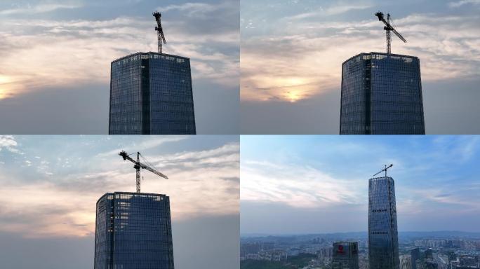 金融城高楼塔吊城市建设